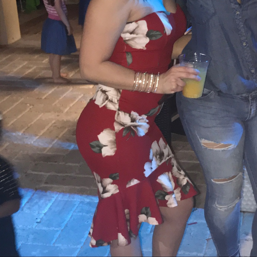 Red Strapless Dress